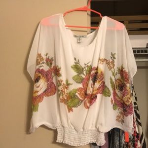 Wide Sleeve Sheer Spring Top
